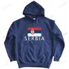 Herrtröjor serbia serbiska serber Mens Pullover Fashion 'Nation Cotton Hoodie Clothing Zipper Sporting Srb Srbija Ringer Coat