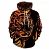 Erkek Hoodies Sonbahar ve Kış Moda 3D Priting Sweatshirts Erkekler/Kadınlar Jungle Tiger Baskılı Giysiler Harajuku Büyük Boy Hoodie