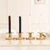 Candle Holders European Gold Home Dining Table Decoration Candlestick El Party Stand 2pcs / Lot