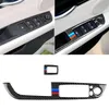 Panneau de lève-vitre en fibre de carbone de voiture avec autocollant décoratif tricolore à clé pliante pour BMW Z4 2009-2015 adapté à la conduite à gauche223M