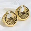 Stud Rings earrings African women's jewelry gold plated irregular large earrings Dubai wedding party gold earrings jewelry 230728