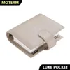 MOTERM Luxe Series Pocket Planner A7 Taille Notebook avec 30 mm Anneaux Silver Mini Organisateur Organisateur Journau de vache.