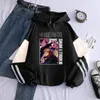 Men's Hoodies Crewneck Patchwork Winter Fleece Tops Anime Cool Cartoon Print Graphic Sweatshirts