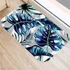 Mattor Tropiska växter Palm Leaf Monstera Decoration Kitchen Door Mats 3D Velvet Carpet Doormat Indoor Floor Badrum Anti-slip mattor R230802