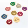 Personalized Dog Cat ID Tag Anti-lost Pet Name Tags Plates Freen Engraving Dogs Cats Nameplate Pendant Paw Round Shape L230620