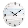 Horloges murales horloge en bois décorative ronde 25 cm/10 ''Montre à piles à Quartz décor rustique de Style campagnard pour la maison de bureau