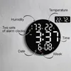 Orologi da parete LED Orologio digitale 10 pollici a forma rotonda elettronico muto temperatura umidità settimana data display con telecomando
