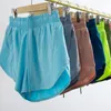 2023-99YOGA Dams Shorts Loose Side Zipper Pockets Shorts Gym Workout Running Shorts DrawString Outdoor Short Anti-Glase Yoga Shorts