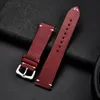 Titta på band Retro äkta läderband Oil Wax Oly Misfärgning Cowhide Leather Watchband 18 20 22 24mm High Quality Business Watch Band 230728