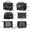 Cosmetic Bags Cases LargeCapacity Black Mesh Makeup Case Organizer Storage Pouch Casual Zipper Toiletry Wash Make Up Women Travel Bag 230727