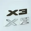 1pcs ABS Chrome Black X3 Letters Number Trunk Rear Emblem Decal Badge Sticker for BMW X3266p