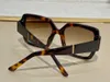 21 x quadratische Sonnenbrille in Havanna-Braun mit Farbverlauf für Damen, Sommerfarben, Sonnenbrillen, UV-Schutz, mit Box