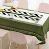 Table Cloth French Flower and Bird Tablecloth Green Fashion Retro Coffee Table Kitchen Living Room Dining Table Decoration Fabric R230726