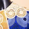 Plus storlek klänningar afrikansk kvinnors storlek klänning casual ankara tryckt tygrock broderad patch långärmad a2225151 230727