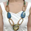 Pendant Necklaces Wooden Beaded For Women 2023 Colorful Rope Chain Vintage Girls Summer Travel Jewelry Gifts