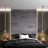 Hanglampen Nachtkast Kroonluchter Postmodern Minimalistisch Creatief Bar Counter Master Bedroom Lange Eetkamer Single Head Golden