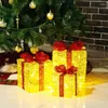 Storage Bottles H7EA Set Of 3 Christmas Lighted Gift Boxes Decoration With Plug For Holiday Weddings Yard Indoor Home Decor