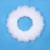 Decorative Flowers Luxury Natural Looking Feather Artificial Bulrush Garland Faux Pampas Grass Wreath For Boho Farmhouse Wedding Decoration