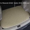 For Maserati Ghibli Sedan 2014-2018 year s Car Anti-skid Trunk Mat Waterproof Leather Carpet Car Trunk Mat Flat Pad232e