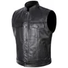 Gilets pour hommes classique moto motard en cuir gilet hommes véritable vestes sans manches véritable peau de vache cortège 6XL 230727