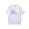 A Bathing Ape Shirt Summer White New Youth Leisure Neon Light Slogan Stampato T-shirt a forma di scimmia da bagno