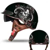 Casques de moto Casque de protection 1/2 de haute qualité Matériau ABS Rétro Casque Pare-soleil Moto Casco Léger Dot Approved Capacete