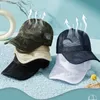 Top Caps 5662cm Erkekler İçin Yaz Kapağı Kadınlar Net Trucker Şapka Şapka Kesim Nefes Alabilir Spor Güneş Büyük Boy Beyzbol Katı Vizör Ayarlanabilir 230727