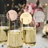 Other Event Party Supplies Gold Silver Mirror Frosted Acrylic Circle Cocktail Charm Drink Tag Blank Marker Wine Charm Wedding Birthday Party Place Card 230728