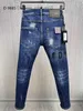 Jeans da donna New D9855 Toppa con occhiello in cotone premium per uomo e donna Jeans skinny in denim blu e jeans strappati Z230728