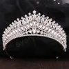 Princesa Tiara Coroa Luxo Verde Vermelho Azul Cristal Tiara Feminino Cocar De Casamento Jóias De Cabelo De Noiva