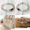 Perlé Mg0312 Conception Fluorite Femmes Bracelet Pierre Naturelle Yoga Protection De L'énergie Négative Poignet Mala Bijoux Drop Delivery Brac Dhet4