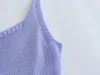 Tanques de mujer Camis BMZRLJY Pure Desire Temperament Sexy Primavera y verano Purple Laceup Lace Edge Decoración Chaleco de tirantes de punto Top Mujer 230727