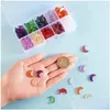 Arts And Crafts Charms 200Pcs/Box 12X16Mm Glittery Glass Crystal Crescent Moon Pendant Beads For Diy Making Earring Bracelet Necklace Dhsl9