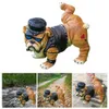 Decorative Objects Figurines Tough Guy Bulldog Peeing Dog Statue With Sunglasses Nordic Creative Funny Animals Gnome Garden Decoration Sculpture 230727