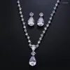 Collana Orecchini Set da donna in due pezzi di lusso super scintillante con zircone pendente a clip da sposa abito da sposa accessori per banchetti