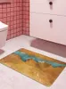 Mattor Golden Blue Marble Carpet Entrance Doormat Bath Floor Mattor Mat Anti-Slip Kitchen Rug för Home Decorative Foot Mat R230728