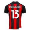 Yoga Outfit 21/22 Milan Ibrahimovic Home Soccer Jersey Maillot De Foot 2021 2022 Paqueta Rebic R.Leao Romagnol Football Shirts Drop Ot0W8