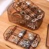 Storage Boxes Jewelry Box With Removable Tray Necklace Bracelet Display Holder Desktop Portable Small Organizer Earring Ring