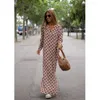 Casual Dresses Women's Summer Sundresses Floral Maxi Dress Loose V Neck Long Sleeve Vestidos Spring Elegant Chic Holiday Shirt Robe Lady