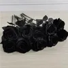 Decorative Flowers 10pcs Artificial Black Rose Flower Halloween Gothic Wedding Home Party Fake Dcor2811