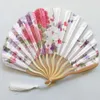 Chinese Style Products Hand Fold Fan Vintage Style Bamboo Wood Flower Chinese Artificial Pink Wedding Girl Man Dance Decorate Home