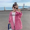 السترات الجديدة للبنات الخريف ، النسخة الكورية للأطفال الجديدة من The Windbreaker Jacket Baby Foreign Style Coat Skirt 2 4 6 8T 2023 J230728