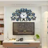 벽시계 럭셔리 대형 시계 거실 홈 장식 예술 메커니즘 쿼츠 시계 Zegar Scienny 선물 아이디어 FZ539