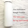 Ganze 20 Unzen DIY Sublimation Straight Skinny Tumbler mit Metallstrohhalm und Deckel Edelstahl vakuumisolierter Wasserbecher Doubel 1925