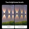 Wandlampen op zonne-energie UP en Down Koud Wit Geel Warm Wit RGB Fence Lighting Waterproof Deck Step Light voor Arbor Patio Yard