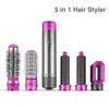 Hair dryer 5 in 1 electric curling iron blow air comb roller and straightening brush removable household gift boxed