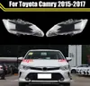 Couverture d'objectif de phare avant de voiture abat-jour coque en verre étui Transparent automatique capuchons de phare style pour Toyota Camry 2015-2017