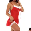 Gonna sexy Y Intimo Mutandine da donna I più venduti Pizzo Natale Donna Racy Spice Suit Tentazione Sleepwear Santa Plus Size S-4Xl Drop Dhmdz