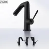 Bathroom Sink Faucets Gun ASH Brushed Faucet Basin Cold And Mixer Tap Deck Mounted Single Handle Brass Design