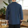 Chemises habillées pour hommes 2023 chemise rétro chinoise cuisine boulanger uniforme couleur bloquant vêtements de travail respirant grande taille El serveur